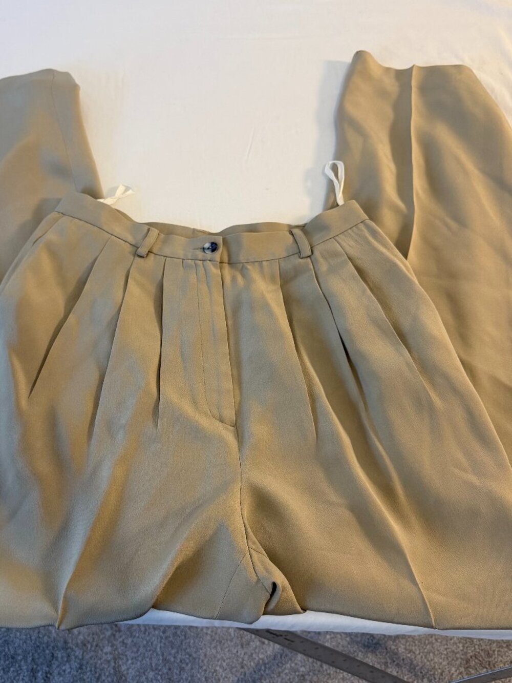 Episode Carolyn Wright Freeman Silk Trousers 8 High Waist Pleated Quiet Luxury